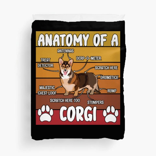 Anatomy of a Welsh Corgi Dog Pet Lover Duvet Covers