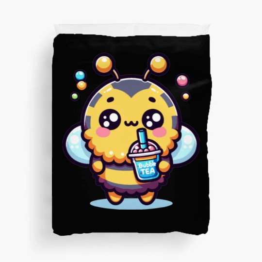 Adorable Kawaii Bee Cute Animal Boba Tea Bubble Duvet Covers
