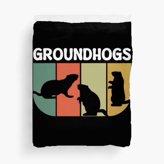 Groundhogs Retro Vintage Happy Groundhog Day Duvet Covers