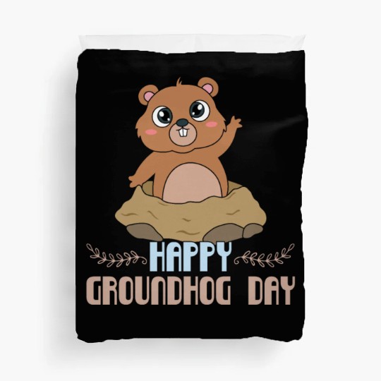 Cute Kawaii Groundhog Happy Groundhog Day Duvet Covers