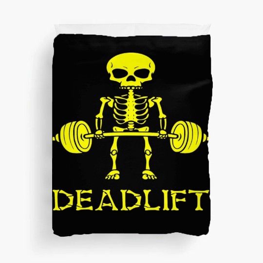 Skeleton Deadlift Weightlifting © WhiteTigerLLC.C Duvet Covers