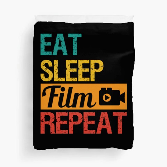 Eat Sleep Film repeat Movie Director Filmmaker Duvet Covers