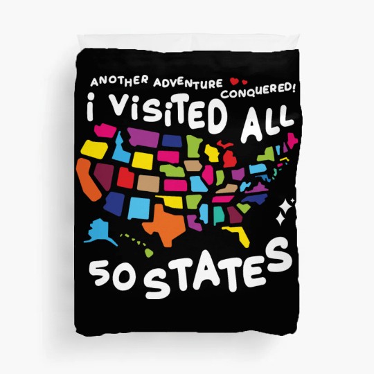 Visit All 50 States USA 50 States Travel Challenge Duvet Covers