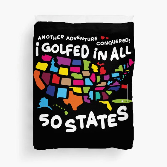 I Golfed in all 50 States USA Map Golf Bucket List Duvet Covers