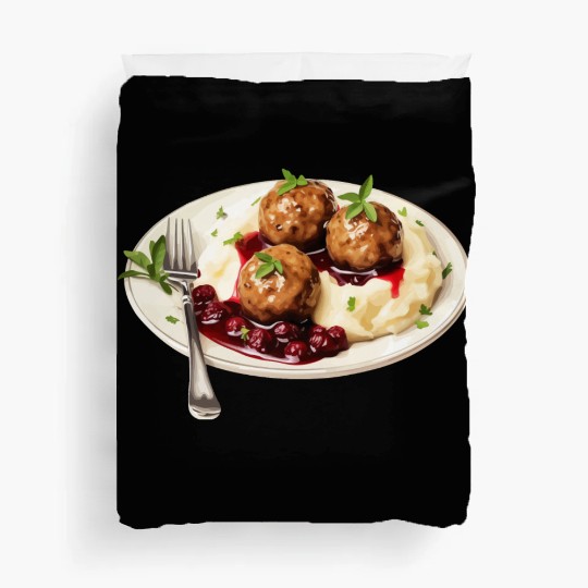 Swedish Meatballs Served With Mashed Potatoes and Duvet Covers