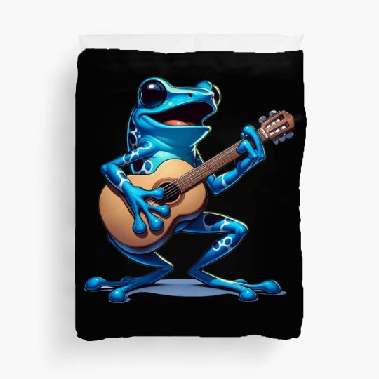 Poison dart frog guitar Duvet Covers