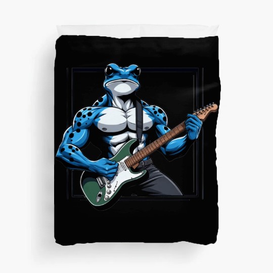Poison dart frog guitar Duvet Covers