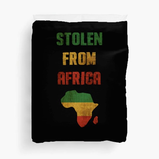 Funny African humor, "stolen from africa" Duvet Covers