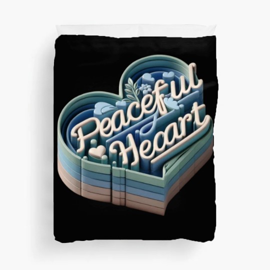 3D Peaceful Heart Typography Design Duvet Covers