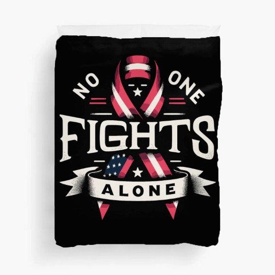 No One Fights Alone US Family Veteran Awareness Duvet Covers