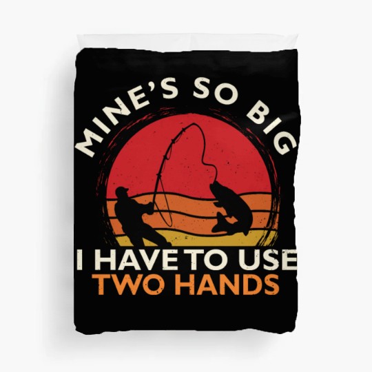 Funny Fishing Mine's Big Use Two Hands Bass Fish Duvet Covers