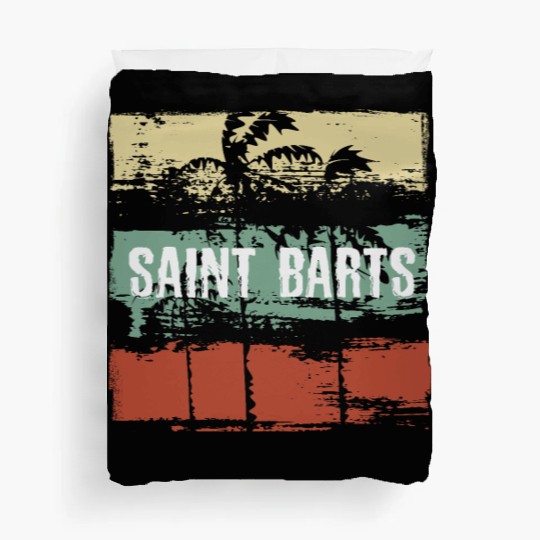 Saint Barts Artistic Vacation Souvenir Abstract Duvet Covers