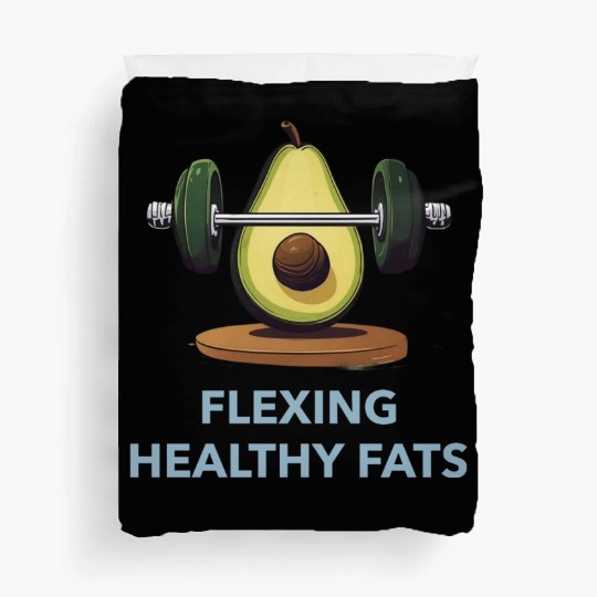 Flexing Healthy Fats Avocado Gym Duvet Covers