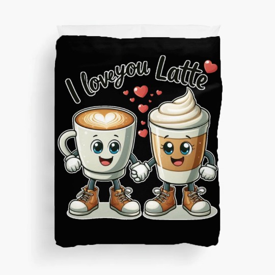 The perfect Valentine's Day gift I love you latte Duvet Covers