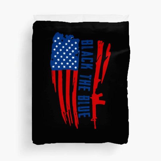 Black the blue American Oilfield USA Flag Duvet Covers