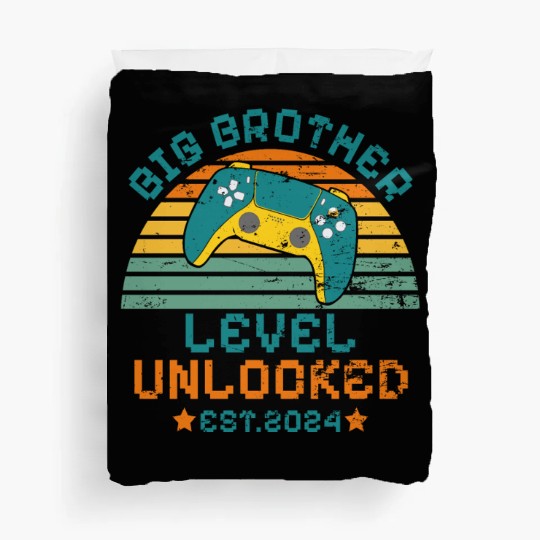Level Unlocked Vintage Retro Gamer Big Brother Duvet Covers