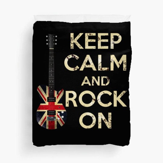 Keep Calm and Rock On Union Jack Guitar Duvet Covers