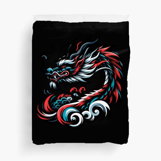 Colorful Chinese Dragon Artwork Essentials Duvet Covers