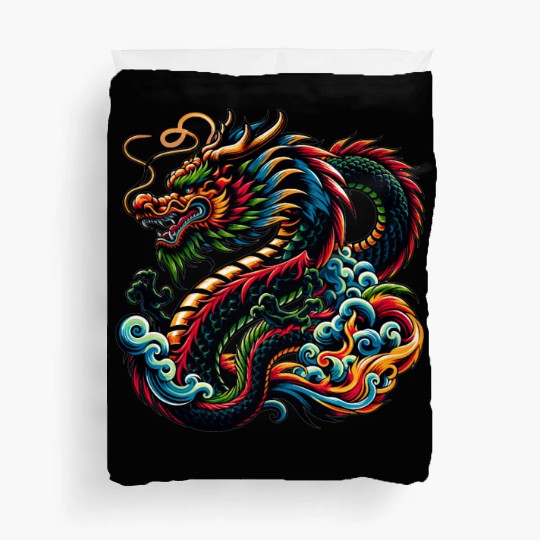 Colorful Chinese Dragon Artistic Design Duvet Covers