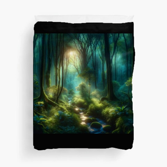 Twilight Enchantment A Mystical Forest Scene Duvet Covers