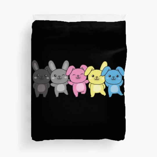Polygender Flag Pride Lgbtq Bunny Duvet Covers