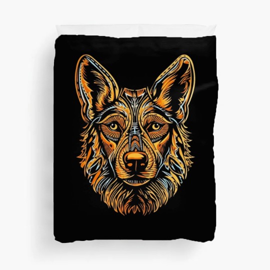 German Shepherd Funny Dog Street Art Comic Pet Duvet Covers