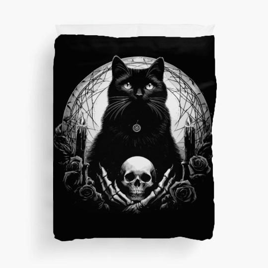 Scary Horror Black Cat Duvet Covers