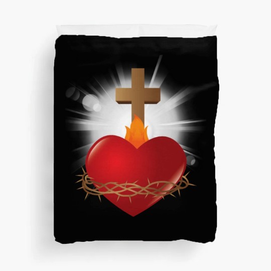 sacred heart of jesus Duvet Covers