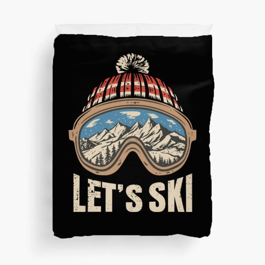 Let's Ski skiing lover Duvet Covers