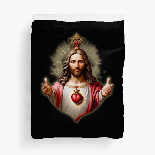 sacred heart of jesus Duvet Covers