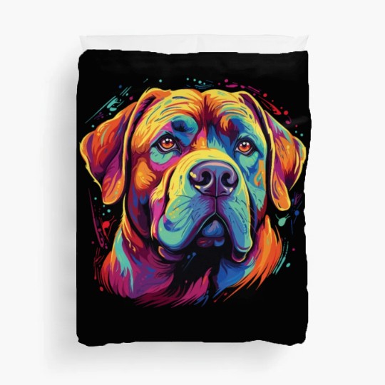 Watercolor Colorful Dogue De Bordeaux Duvet Covers