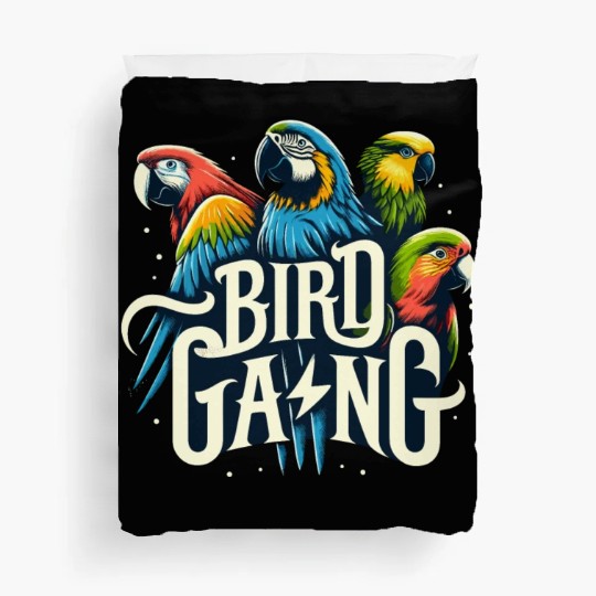 Bird Gang Parrot Funny Birder Flock Owner Macaw Duvet Covers