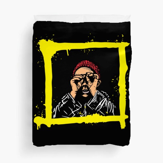 Yellow Brown Red Colorful Graffiti Illustration Duvet Covers