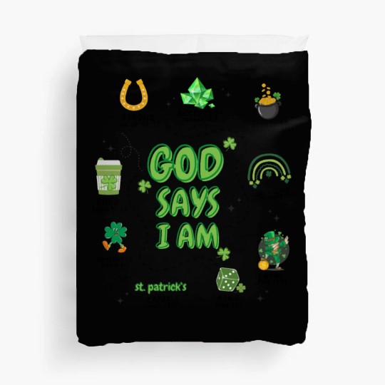 God says i am St Patricks Day Duvet Covers