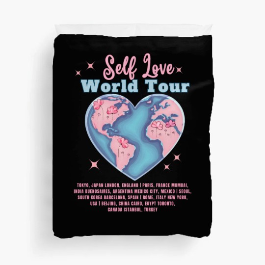 Self Love Club World Tour Retro Positive Aesthetic Duvet Covers
