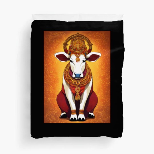 hindu cow goddes art Duvet Covers