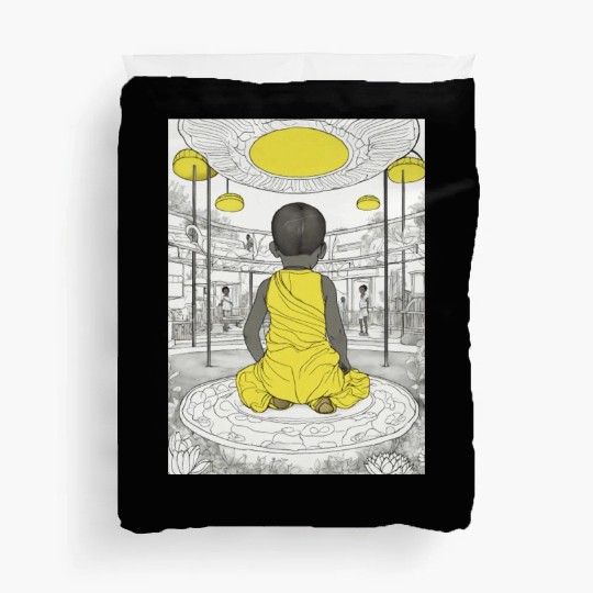 coloring book african children art Duvet Covers