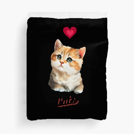 I love Cats design, cool cute gift idea for girls Duvet Covers