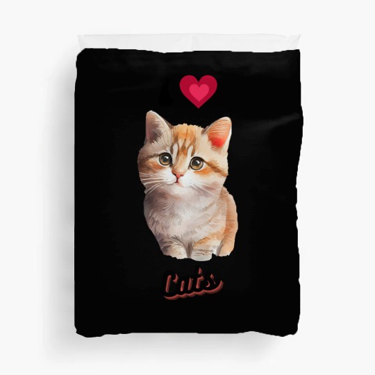I love Cats design, cool cute gift idea for girls Duvet Covers