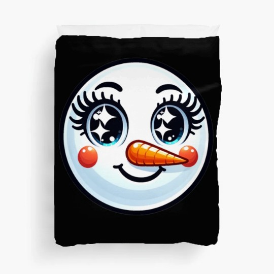 Lady Carrot-Nosed Snowwoman Cute Snowman Christmas Duvet Covers