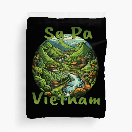 Pa Vietnam: Green Rice Terraces Duvet Covers