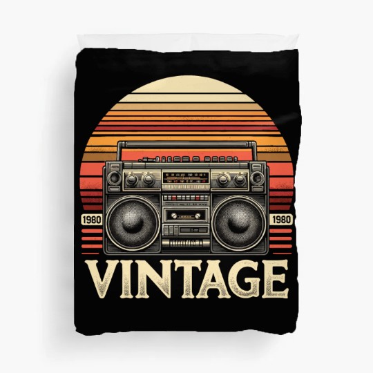 Vintage Boombox Old School 80s Music Retro Duvet Covers