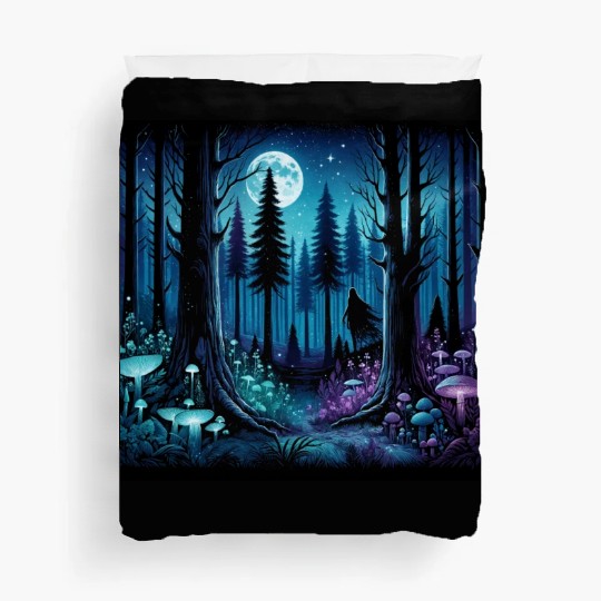 Mystic Moonlit Enchanted Forest Duvet Covers