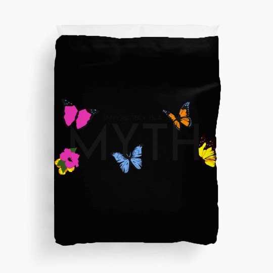 Impossible is a... Myth Hibiscus et papillon Duvet Covers