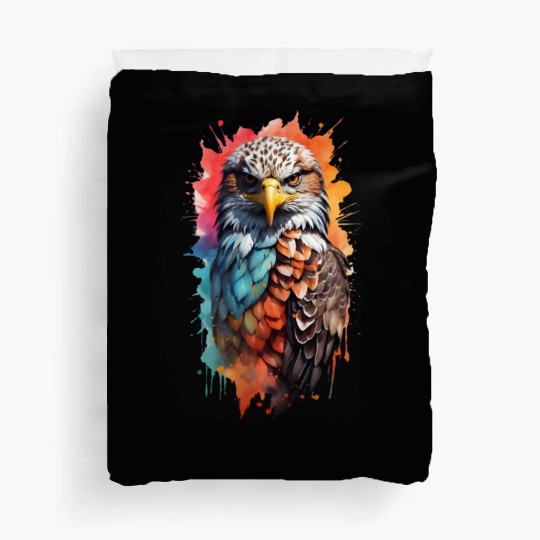 Stunningly colored bald eagle Duvet Covers