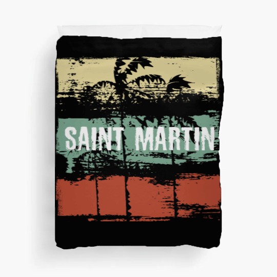 Saint Martin Artistic Vacation Souvenir Abstract Duvet Covers