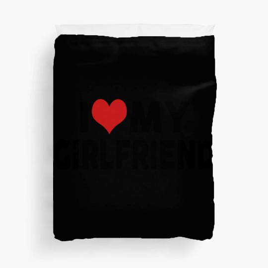 Vintage I Love My Girlfriend I Heart My Girlfriend Duvet Covers