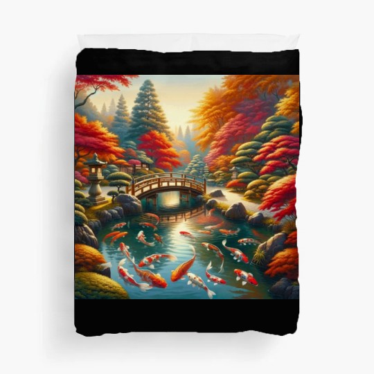 Autumn Harmony Serene Japanese Garden Duvet Covers