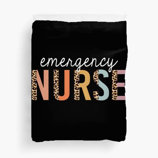Emergency Nurse Leopard Print Er Nurse Nursing Sch Duvet Covers