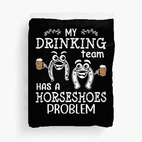 Drinking Team Horseshoe Pitching Duvet Covers